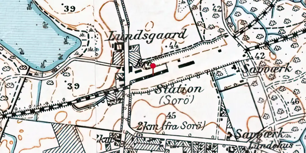 Historisk kort over Sorø Station Historisk kort over Sorø Station
