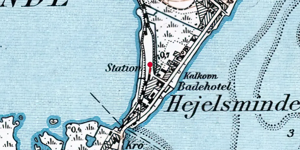 Historisk kort over Hejlsminde Station Historisk kort over Hejlsminde Station