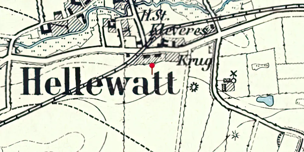 Historisk kort over Hellevad Station