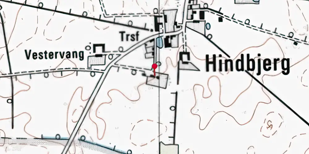 Historisk kort over Hindbjerg Station