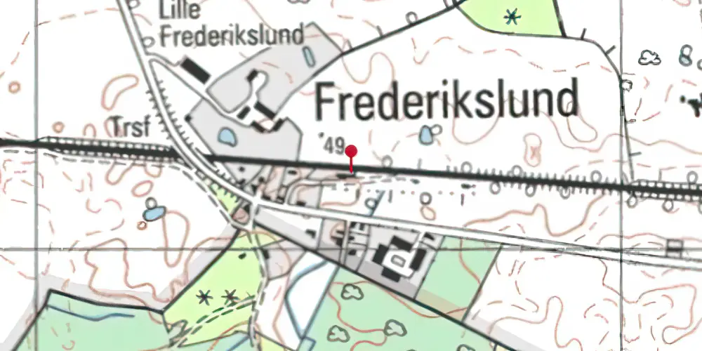 Historisk kort over Frederikslund Station