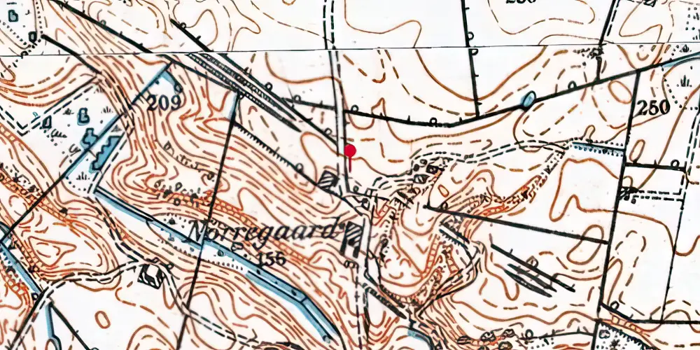 Historisk kort over Hjelmdrupvej Trinbræt