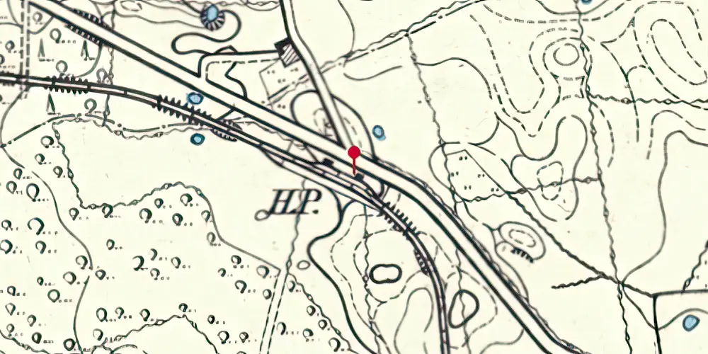 Historisk kort over Hjerndrup Station Historisk kort over Hjerndrup Station