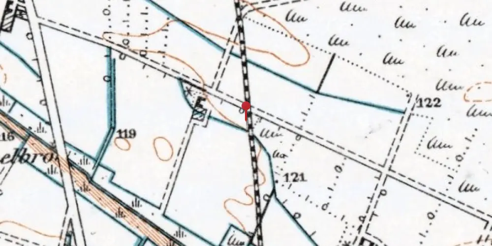 Historisk kort over Hjortlund Trinbræt