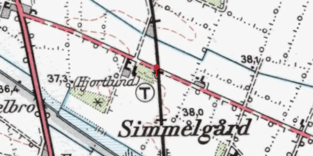 Historisk kort over Hjortlund Trinbræt