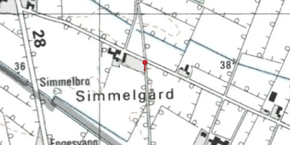 Historisk kort over Hjortlund Trinbræt