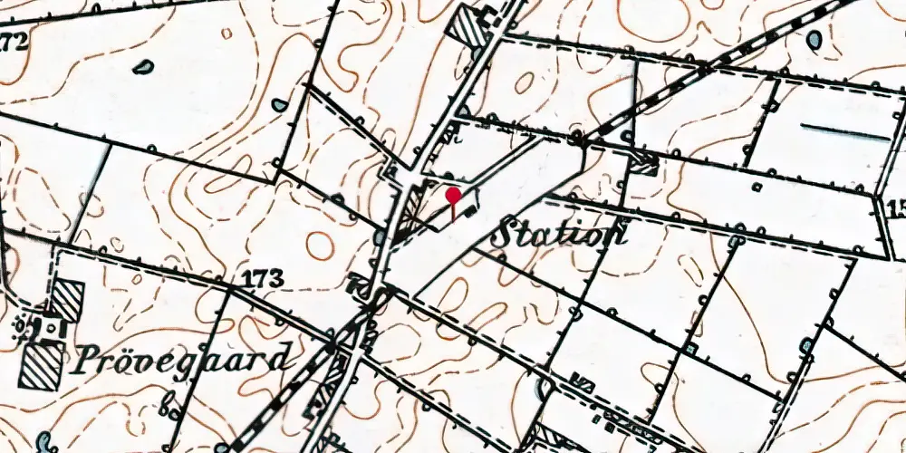 Historisk kort over Hoppeshuse Station Historisk kort over Hoppeshuse Station