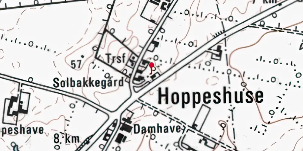 Historisk kort over Hoppeshuse Station Historisk kort over Hoppeshuse Station