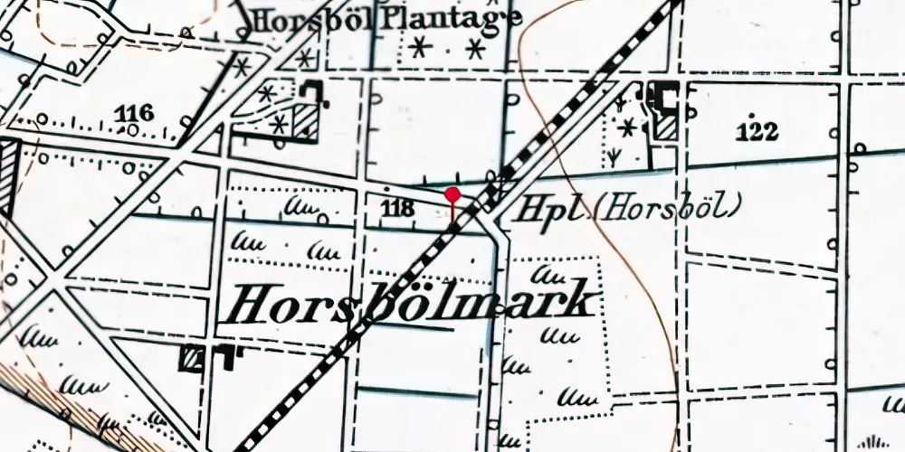 Historisk kort over Horsbøl Holdeplads Historisk kort over Horsbøl Holdeplads