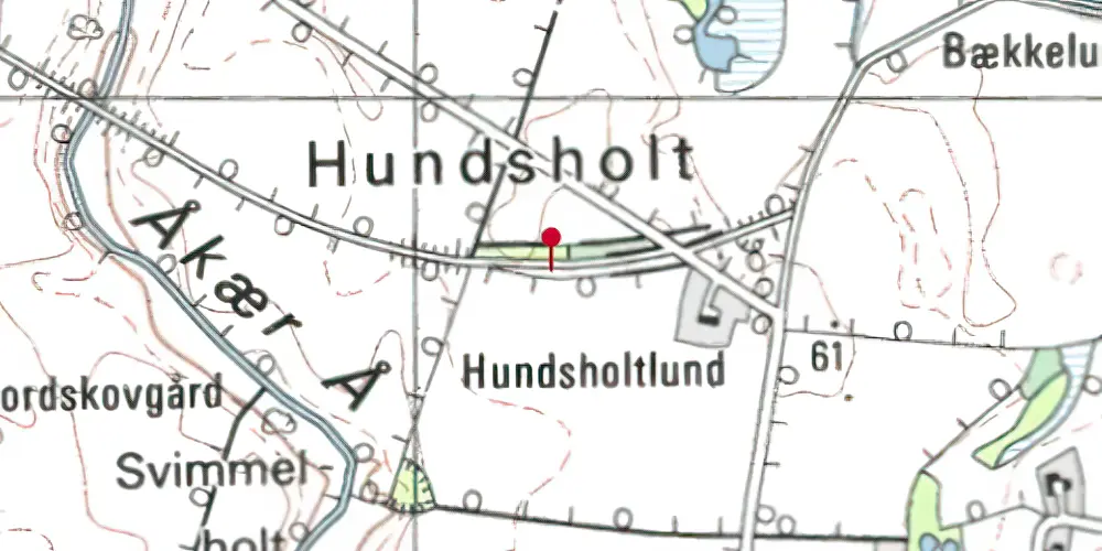 Historisk kort over Hundsholt Trinbræt