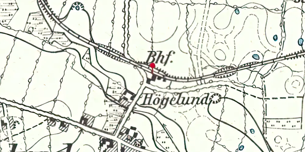 Historisk kort over Høgelund Stationskro Historisk kort over Høgelund Stationskro