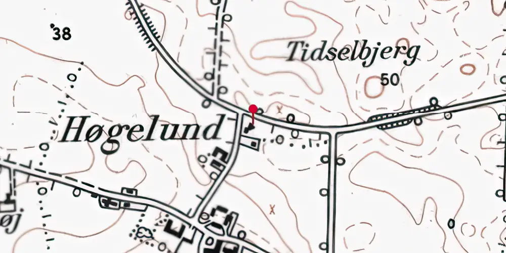 Historisk kort over Høgelund Stationskro Historisk kort over Høgelund Stationskro