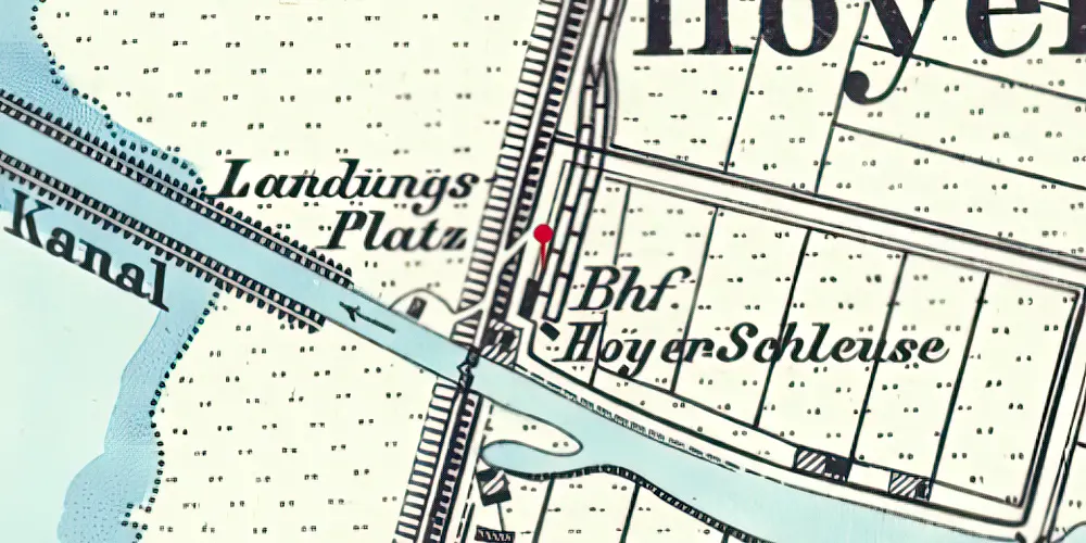 Historisk kort over Højer Sluse Station