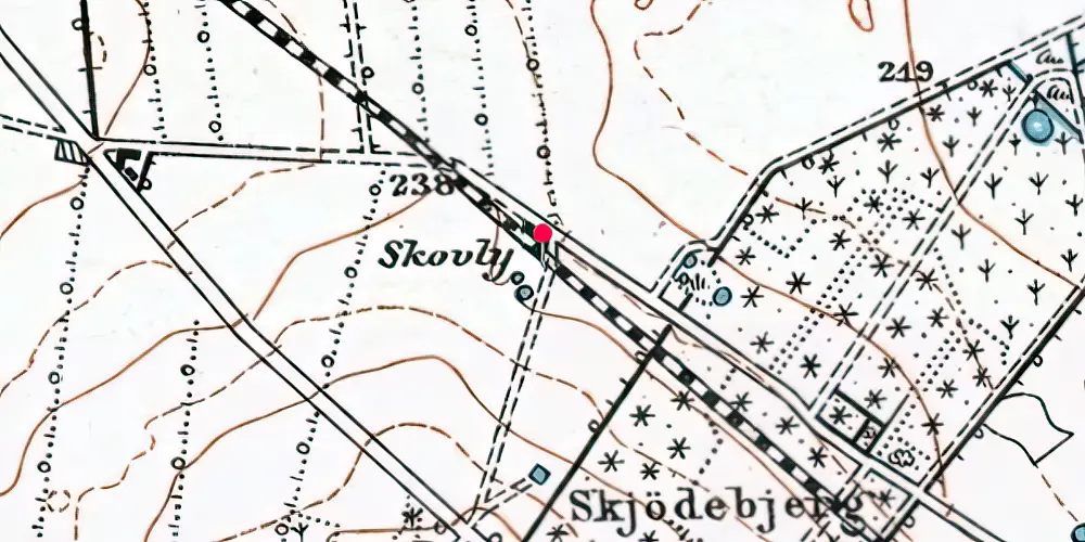 Historisk kort over Højmose Trinbræt Historisk kort over Højmose Trinbræt