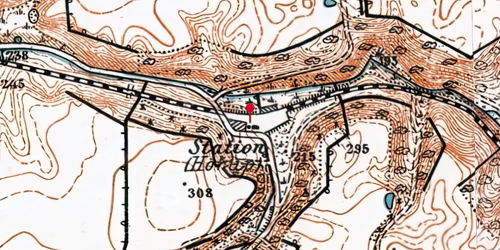 Historisk kort over Hørup Station