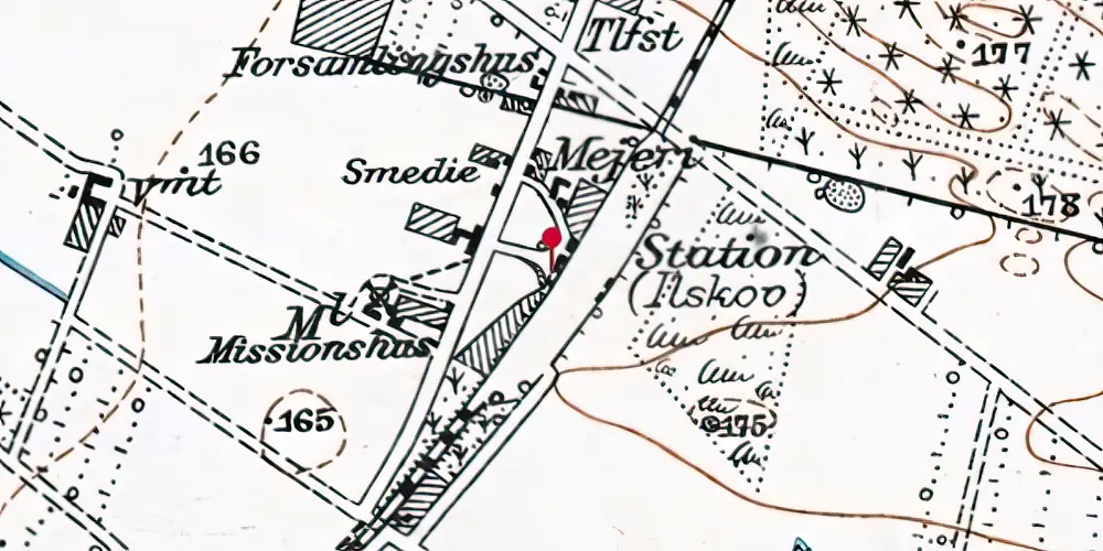 Historisk kort over Ilskov Trinbræt Historisk kort over Ilskov Trinbræt
