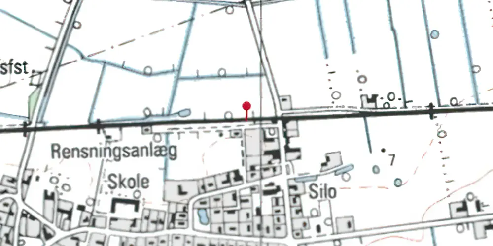 Historisk kort over Jejsing Trinbræt med Sidespor [1969-1971]