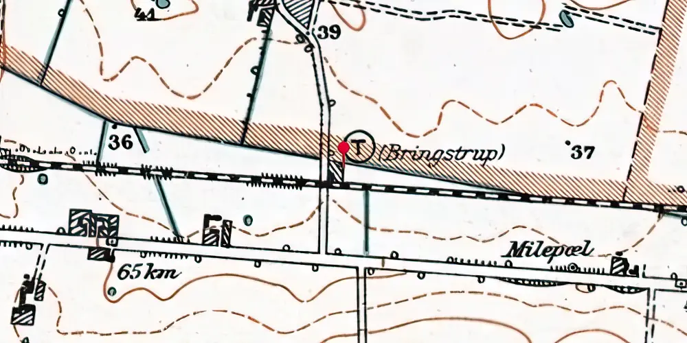 Historisk kort over Bringstrup Trinbræt