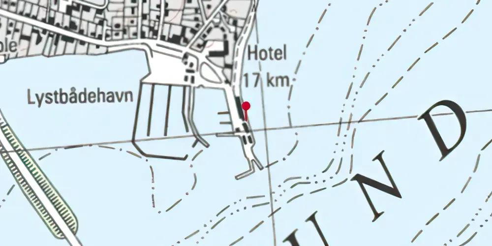 Historisk kort over Kalvehave Færgebro Station