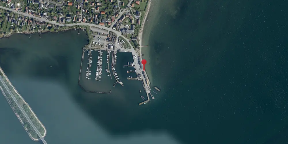 Historisk kort over Kalvehave Færgebro Station