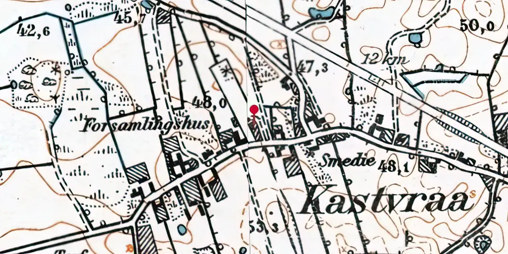 Historisk kort over Kastvrå Station Historisk kort over Kastvrå Station