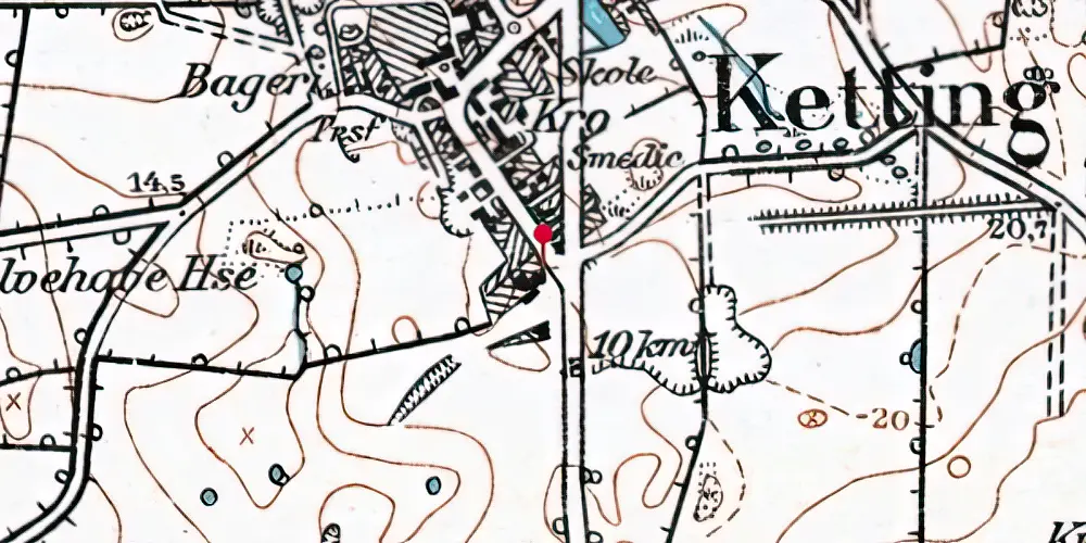 Historisk kort over Ketting Station Historisk kort over Ketting Station