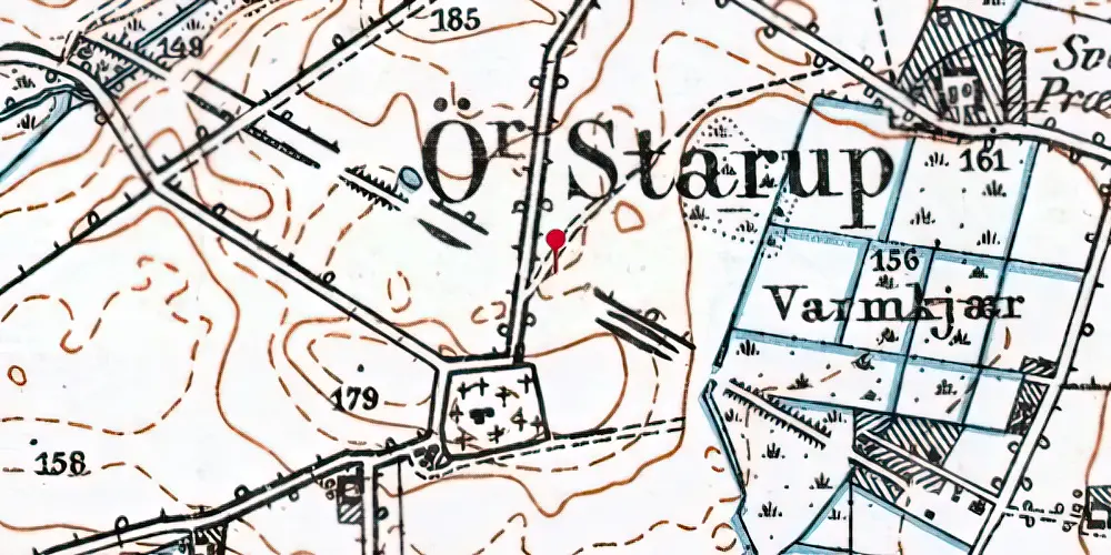 Historisk kort over Kirkevej Trinbræt Historisk kort over Kirkevej Trinbræt