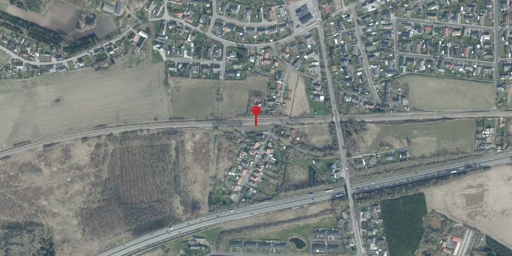 Historisk kort over Svenstrup (Sjælland) Billetsalgssted med Sidespor