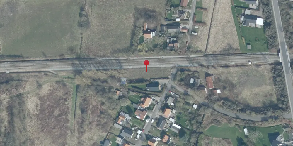 Historisk kort over Svenstrup (Sjælland) Billetsalgssted med Sidespor