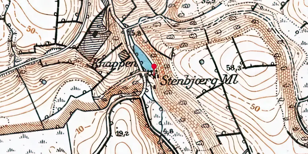 Historisk kort over Knappen Stationskro