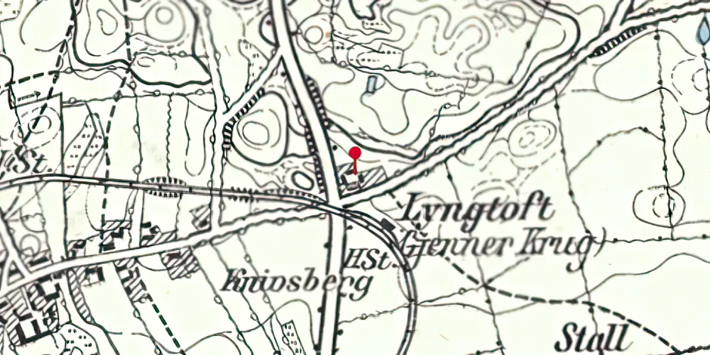 Historisk kort over Knivsbjerg Stationskro Historisk kort over Knivsbjerg Stationskro