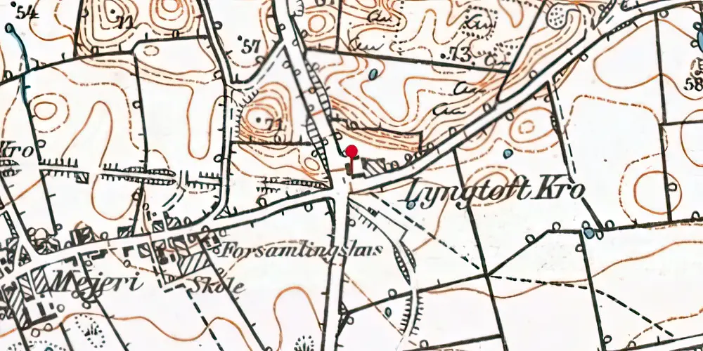 Historisk kort over Knivsbjerg Stationskro Historisk kort over Knivsbjerg Stationskro