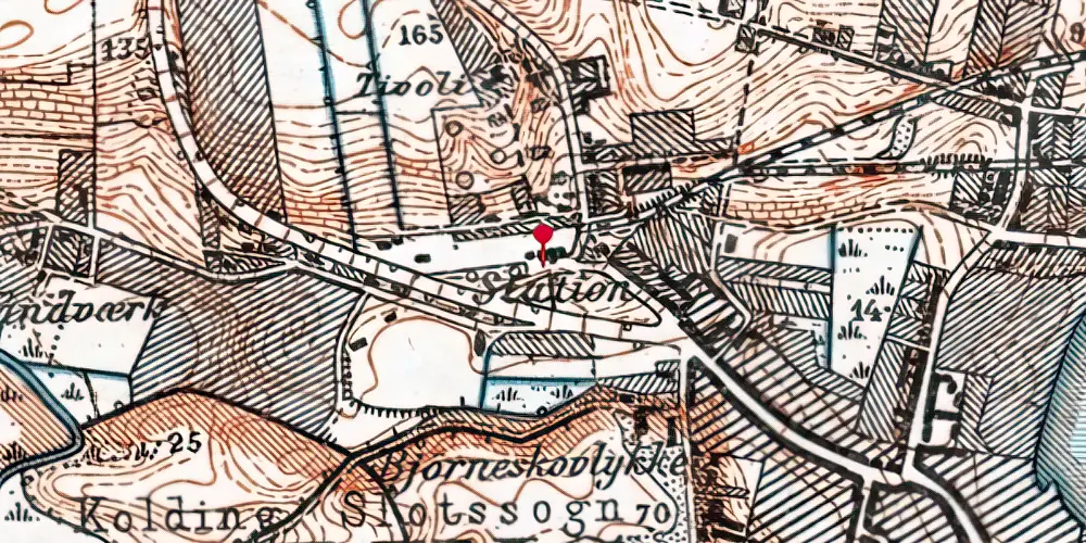 Historisk kort over Kolding Nordbanegård