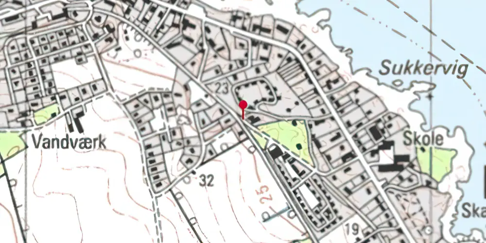 Historisk kort over Korsbjerg Havnespor Historisk kort over Korsbjerg Havnespor