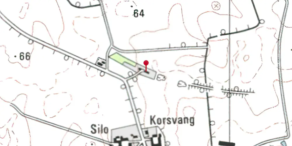 Historisk kort over Korsvang Station