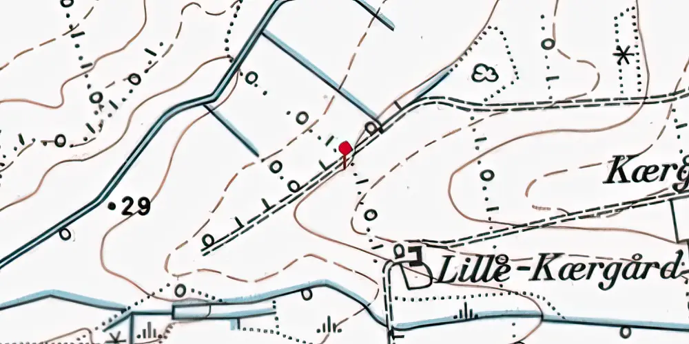Historisk kort over Kærgaard Trinbræt Historisk kort over Kærgaard Trinbræt