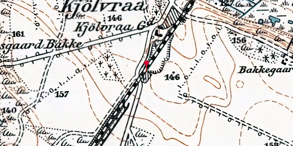 Historisk kort over Kølvrå Station