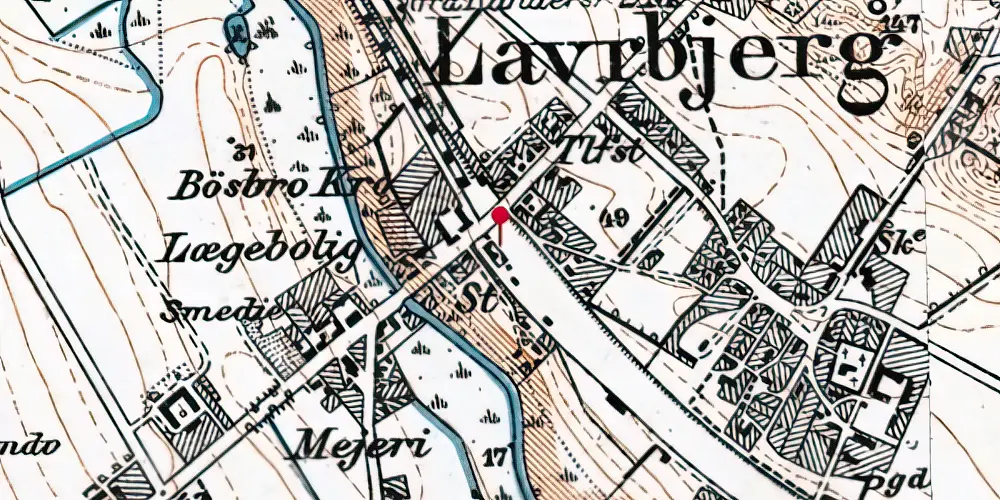 Historisk kort over Laurbjerg Station