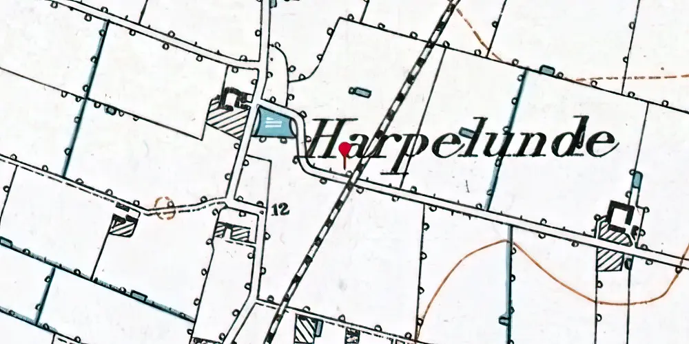 Historisk kort over Tjørnevang Trinbræt