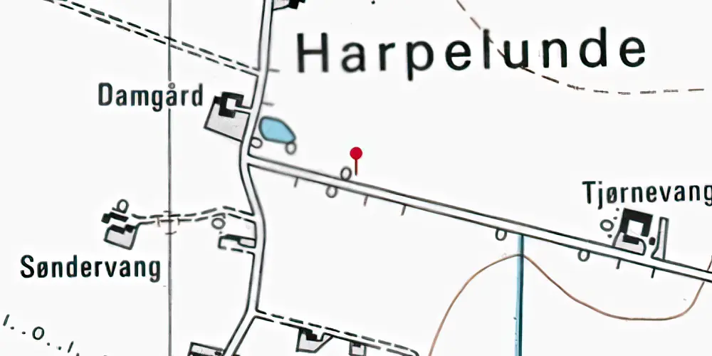 Historisk kort over Tjørnevang Trinbræt