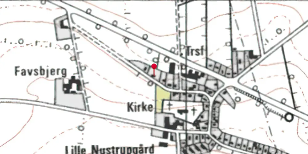 Historisk kort over Lille Nustrup Station Historisk kort over Lille Nustrup Station