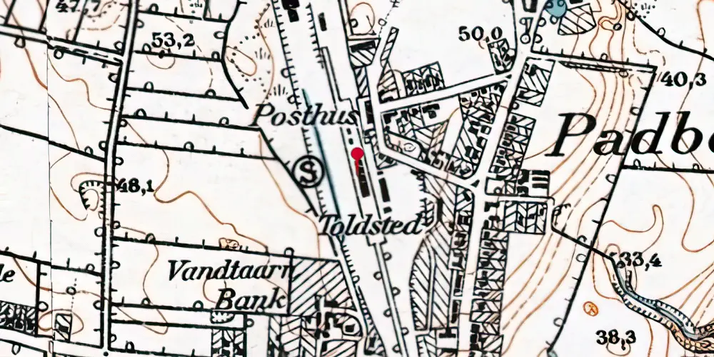 Historisk kort over Padborg Station Historisk kort over Padborg Station