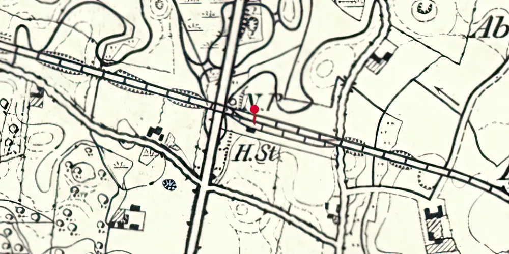 Historisk kort over Lundtoft Holdeplads med sidespor