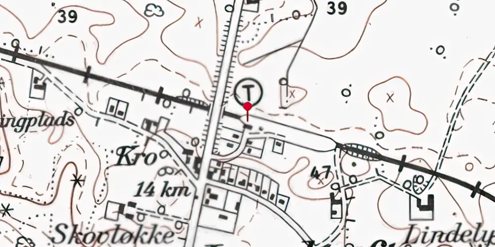 Historisk kort over Lundtoft Holdeplads med sidespor