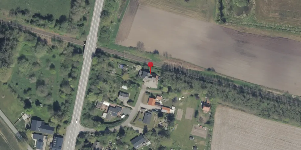 Historisk kort over Lundtoft Holdeplads med sidespor