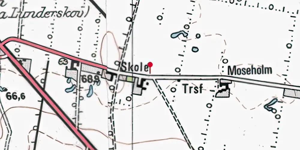 Historisk kort over Lyngsminde Trinbræt