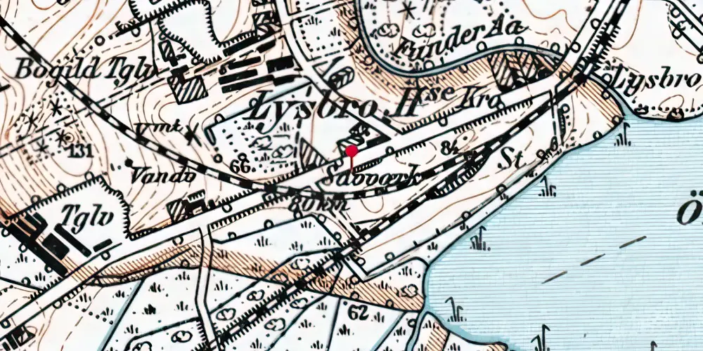 Historisk kort over Lysbro Station