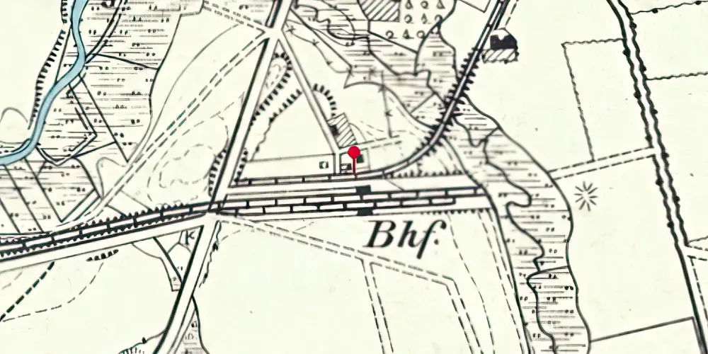 Historisk kort over Løgumkloster Amtsbanegård