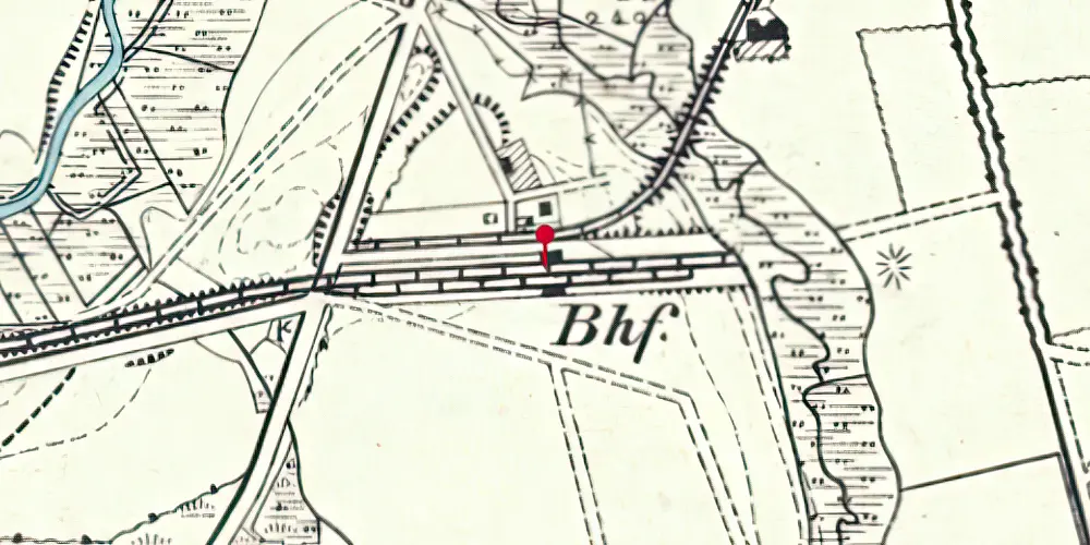 Historisk kort over Løgumkloster Statsbanegård
