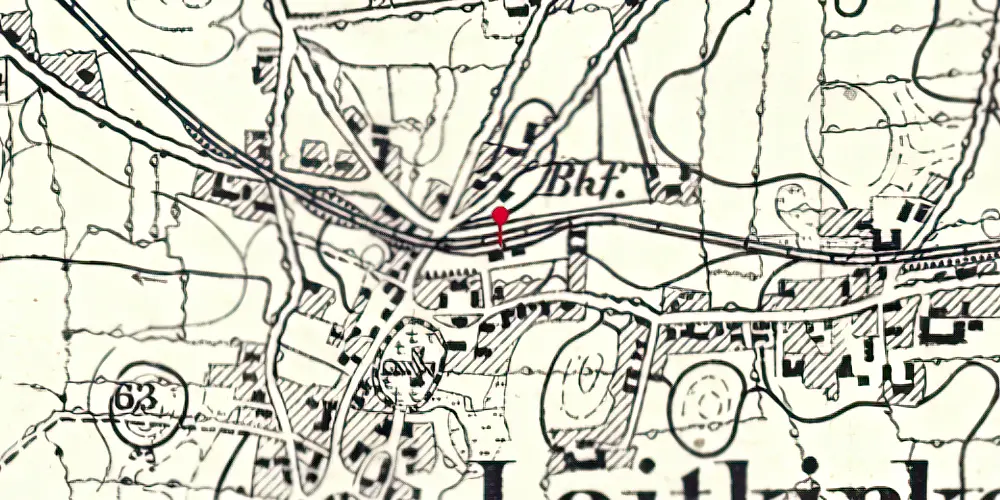 Historisk kort over Løjt Kirkeby Stationskro